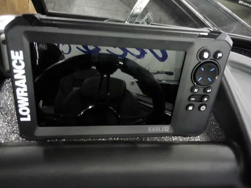 Slide: The Image of Lowrance fishfinder on Ranger VX1888 WT 2025 boat dashboard. - 28