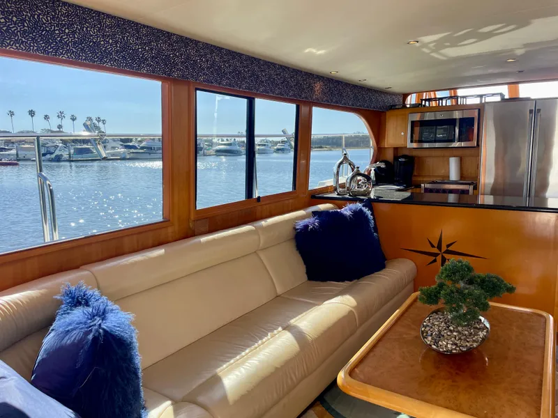 Slide: The Image of Luxurious interior of 2003 Ocean Alexander 510 Classico yacht with waterfront view. - 38