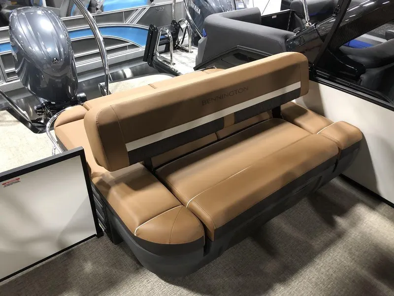 Slide: The Image of 2025 Bennington M Swingback 22 MSB boat seat, tan upholstery, modern design. - 9