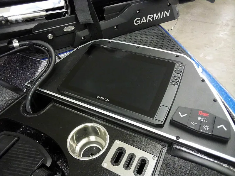 Slide: The Image of 2025 Ranger Z521R Garmin Ranger Cup Equipped dashboard with Garmin display and controls. - 19