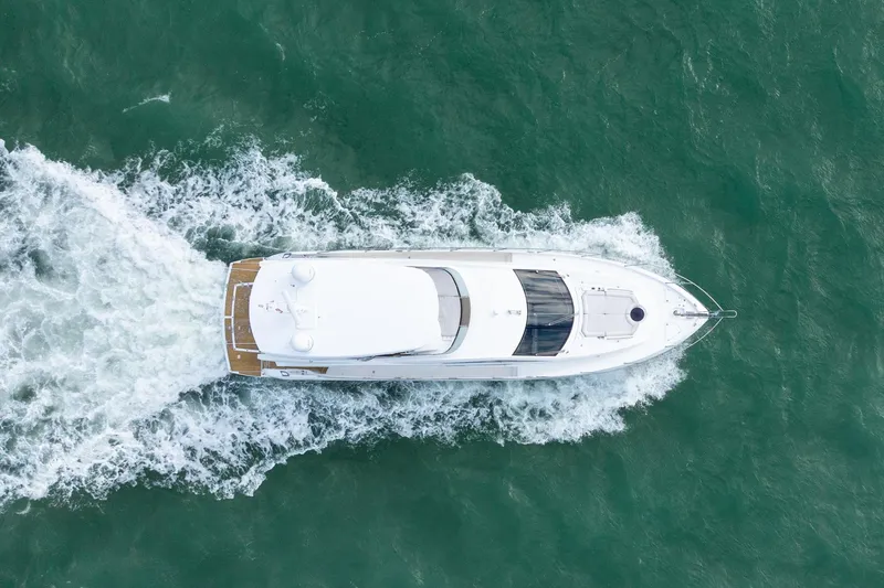 Slide: The Image of Aerial view of 2016 Sunseeker Manhattan 65 yacht cruising on the ocean. - 12