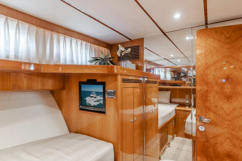 Slide: The Image of Luxurious 2008 Ocean Alexander Pilothouse interior with wood finishes and elegant decor. - 37