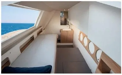 Slide: The Image of Interior cabin of 2021 Beneteau Monte Carlo 52 yacht with ocean view. - 26