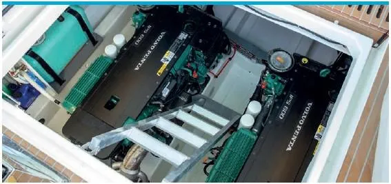 Slide: The Image of Engine room of 2021 Beneteau Monte Carlo 52 with Volvo Penta engines. - 29