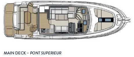 Slide: The Image of Top view of 2021 Beneteau Monte Carlo 52 main deck layout. - 33