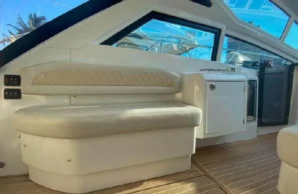 Slide: The Image of Interior of 2019 Beneteau Gran Turismo 40 yacht with seating and wood flooring. - 20