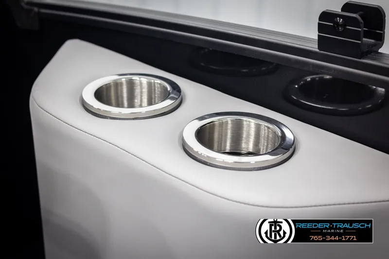 Slide: The Image of 2025 Bennington MFBSE boat cup holders with sleek design. - 41