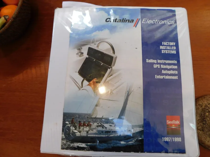 Slide: The Image of Catalina 34 Mark II 1998 electronics manual with sailing instruments and GPS navigation. - 30