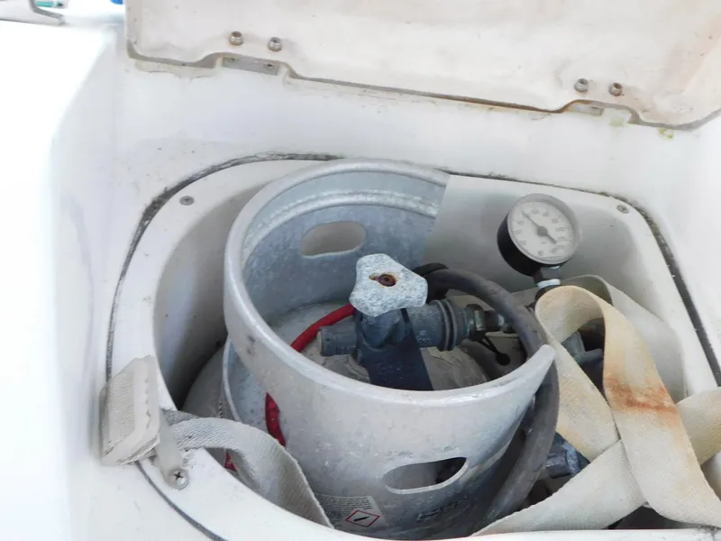 Slide: The Image of Propane tank compartment on a 1998 Catalina 34 Mark II sailboat. - 5