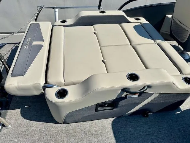 Slide: The Image of 2023 Barletta C20UC boat seating with cup holders and sleek design. - 10