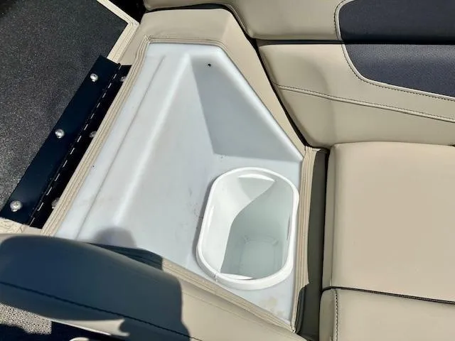 Slide: The Image of 2023 Barletta C20UC boat seat with integrated storage compartment. - 16