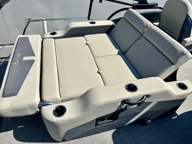 Slide: The Image of 2023 Barletta C20UC boat seating with cup holders and adjustable backrest. - 9