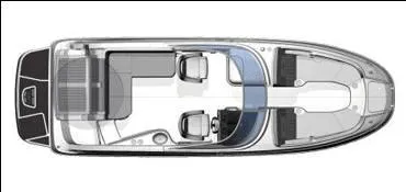 Slide: The Image of Top view layout of a 2012 Sea Ray 260 Sundeck boat. - 10
