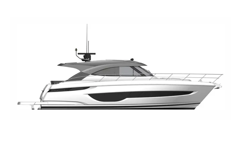 The Image of 2026 Riviera 4600 Sport Yacht, sleek design, side view, modern luxury vessel. - 1