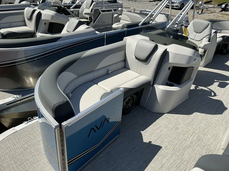 Slide: The Image of 2025 Avalon LSZ - 23 FT pontoon boat with luxurious seating and modern design. - 4