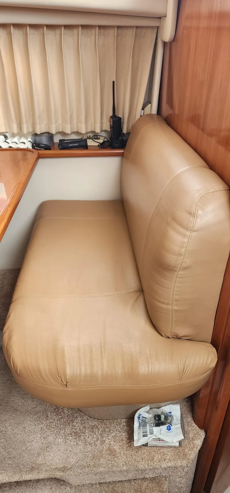 Slide: The Image of Beige leather seat in 2006 Carver 36 Aft Cabin Motor Yacht interior. - 30