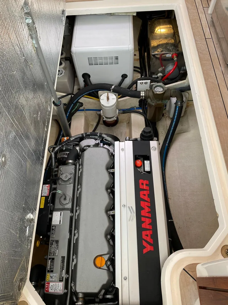 Slide: The Image of Engine compartment of 2010 Pearson 38 True North with Yanmar engine. - 24