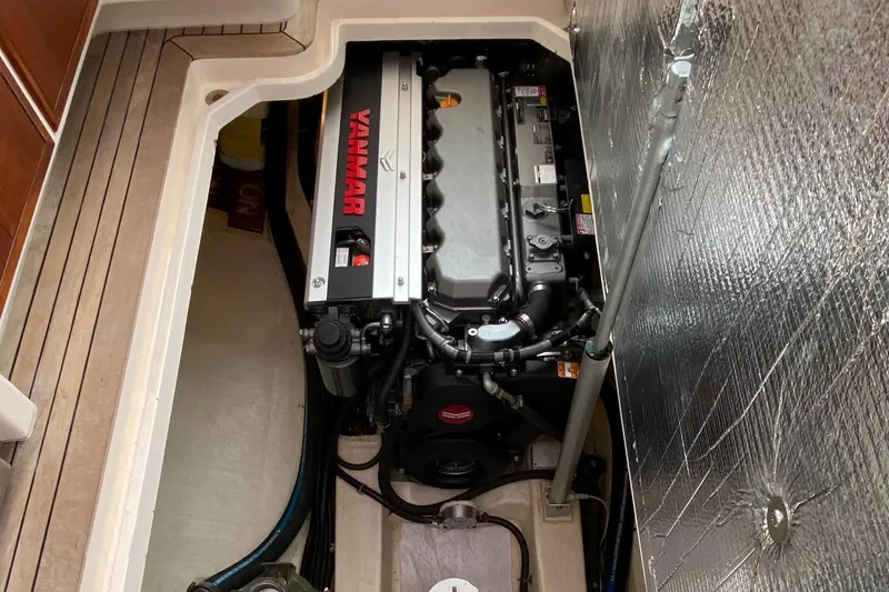 Slide: The Image of Engine compartment of 2010 Pearson 38 True North boat with Yanmar engine. - 25