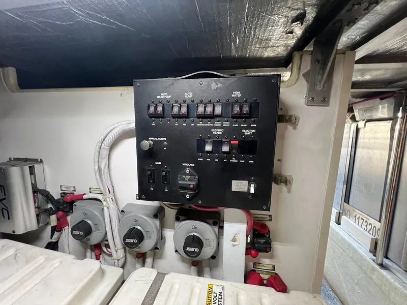 Slide: The Image of Electrical panel in a 2006 Carver Voyager boat engine room. - 43