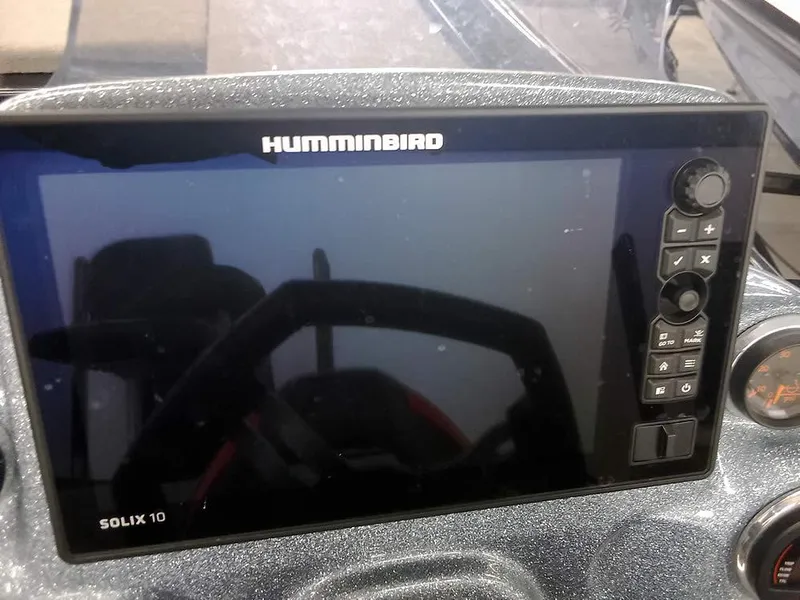 Slide: The Image of Humminbird Solix 10 fish finder on 2020 Bass Cat Puma FTD dashboard. - 22