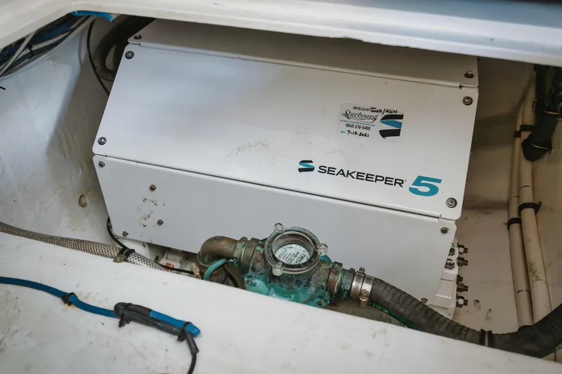 Slide: The Image of Seakeeper 5 stabilizer in 2018 Intrepid 475 Sport Yacht engine room. - 36