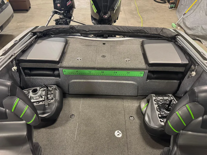 Slide: The Image of Interior of 2021 Nitro ZV19 Sport boat with seating and storage compartments. - 7