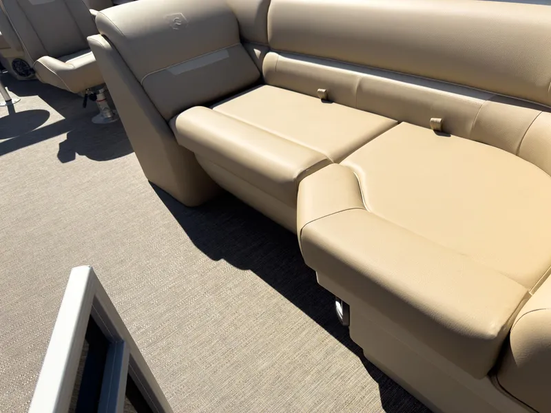 Slide: The Image of Luxurious seating on 2025 Godfrey Sweetwater Xperience 22' Split Bench Tritoon. - 10