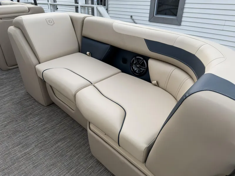 Slide: The Image of Luxurious seating on 2025 Godfrey Sweetwater 22' Flip Lounge Tritoon boat. - 6