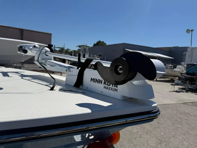 Slide: The Image of 2024 Hewes 18 Redfisher boat with Minn Kota Maxxum trolling motor. - 3