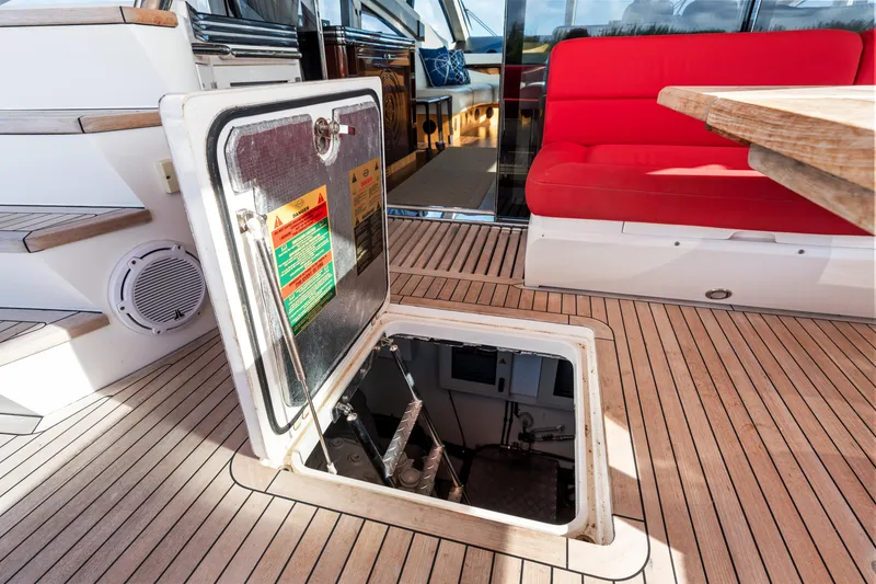 Slide: The Image of Luxurious interior of 2014 Sunseeker 68 Sport Yacht with sleek TV setup. - 17