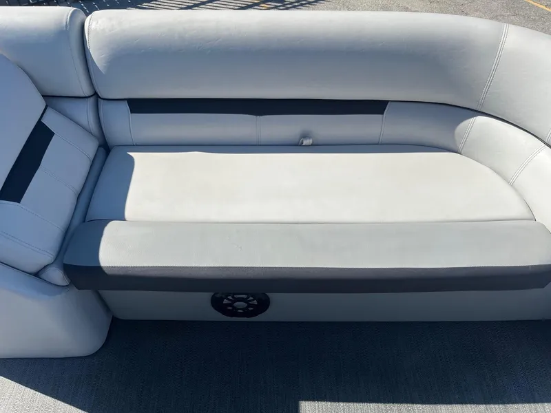 Slide: The Image of Gray seating on 2022 Godfrey SWEETWATER 2286 SFL boat, featuring sleek design and comfortable upholstery. - 9