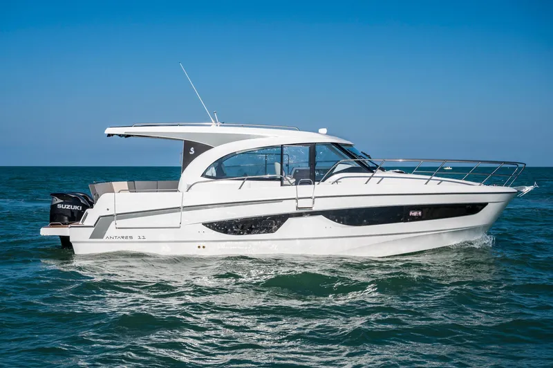Slide: The Image of 2026 Beneteau Antares 11 OB boat cruising on open water. - 3