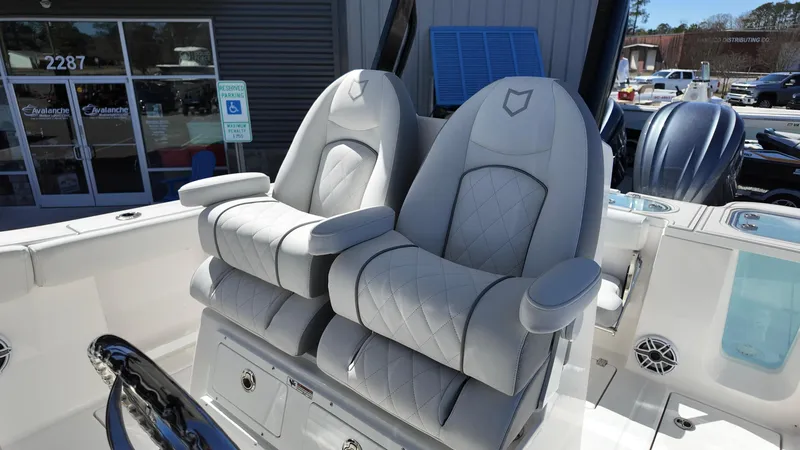 Slide: The Image of 2025 Sea Fox 288 Commander boat seats, featuring luxurious design and comfortable upholstery. - 8