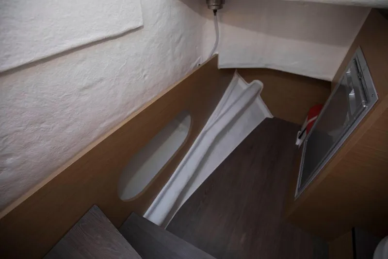 Slide: The Image of Interior cabin of 2025 Beneteau Flyer 8 SPACEdeck with modern wood finish. - 19