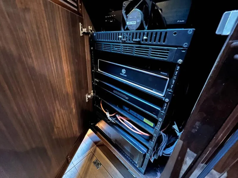 Slide: The Image of Electrical equipment cabinet inside a 2020 Fairline Squadron 68 yacht. - 41