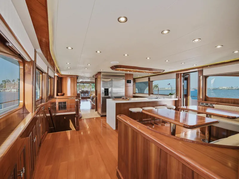 Slide: The Image of Luxurious 2010 President Sterling yacht interior with elegant wood finishes and modern amenities. - 37