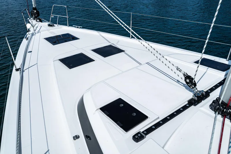 Slide: The Image of 2024 Bavaria C50 yacht deck with sleek design and modern features. - 16