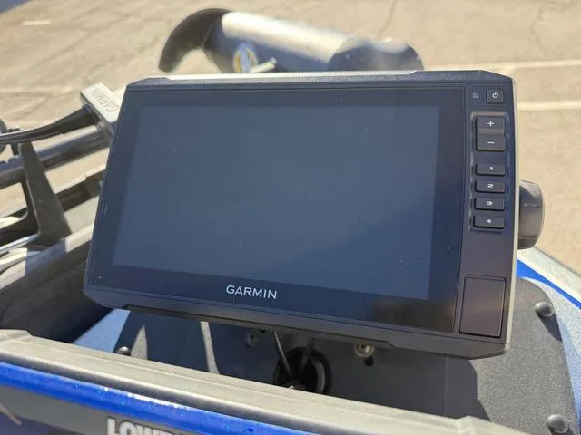 Slide: The Image of Garmin GPS device mounted on a Legend V20 boat, 2015 model. - 11