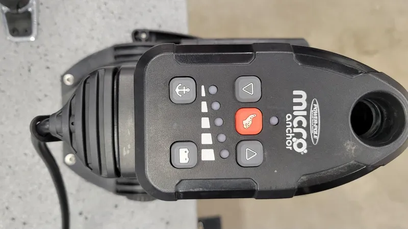 Slide: The Image of Power-Pole Micro Anchor control panel on 2023 Xpress H18C Crappie boat. - 6