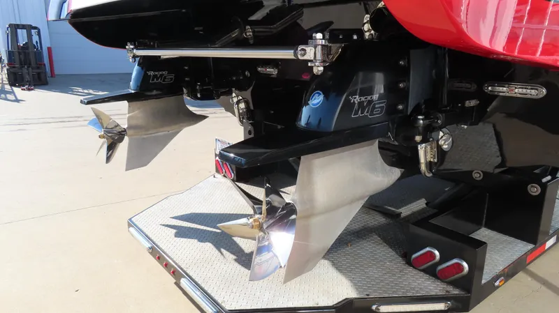 Slide: The Image of 2014 MTI 44 boat with dual propellers and sleek design. - 17