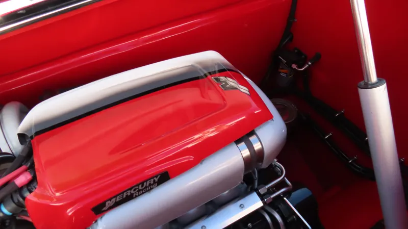 Slide: The Image of Red Mercury Racing engine in a 2014 MTI 44 boat. - 20