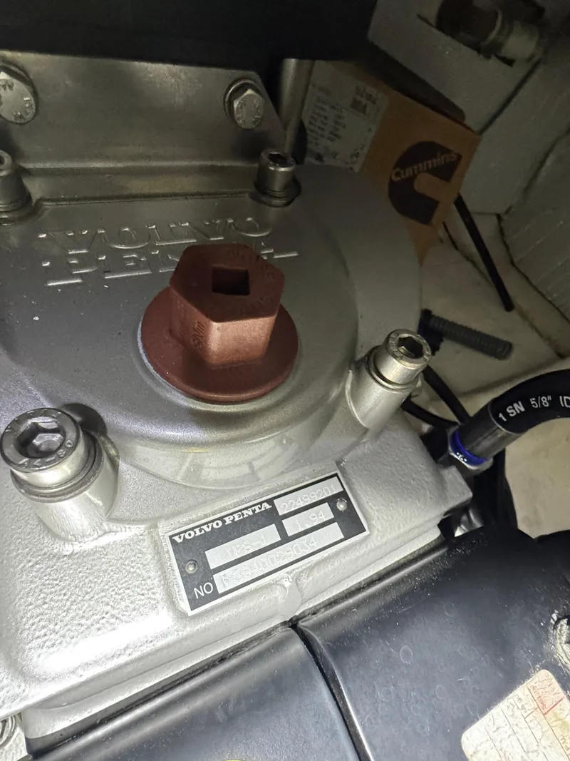 Slide: The Image of Volvo Penta engine component in a 2008 Sabre 38 Hardtop Express boat. - 74