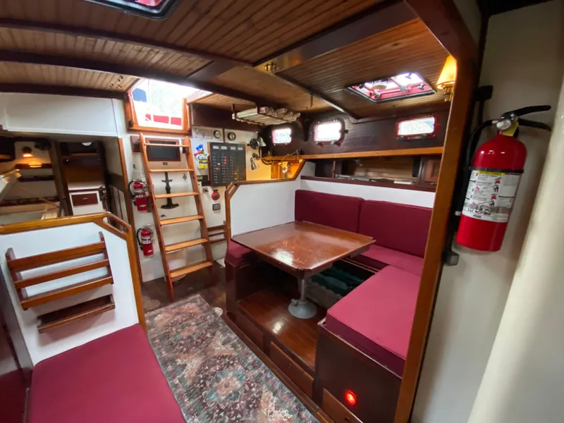 Slide: The Image of Garmin GPS display on 1986 Bruce Roberts 43 Ketch, showing nautical map and navigation data. - 28