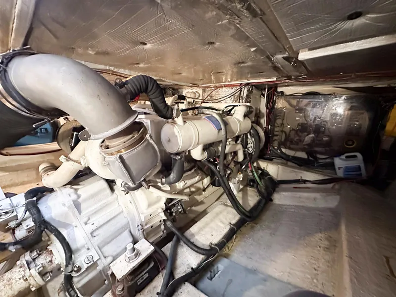 Slide: The Image of Legacy Yachts 40 Sedan 2000 bathroom with wood accents and modern fixtures. - 45