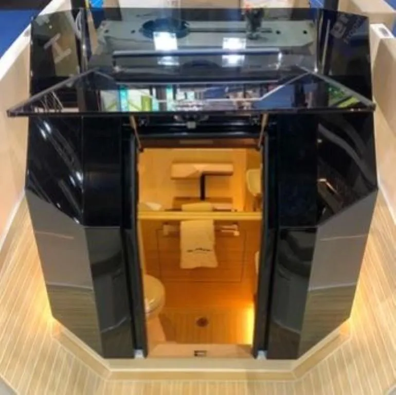 Slide: The Image of 2024 De Antonio Yachts D28 Open interior, featuring sleek design and modern amenities. - 8
