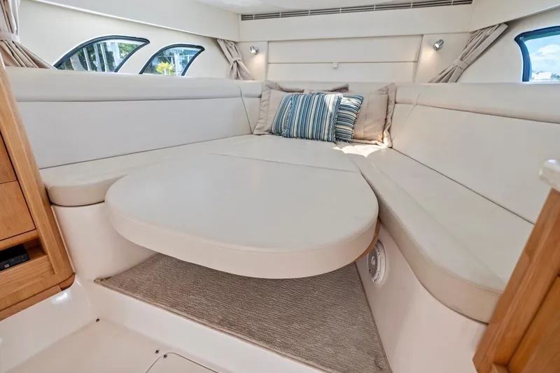 Slide: The Image of Luxurious interior of 2018 Intrepid 475 Sport Yacht with plush seating and cushions. - 45