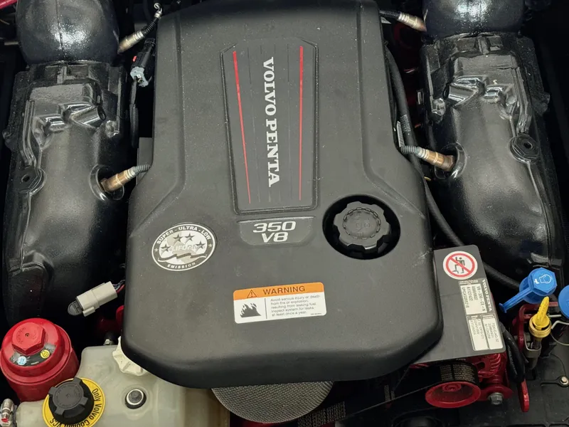 Slide: The Image of Volvo Penta 350 V8 engine in 2021 Regal 2800 Bowrider boat. - 32