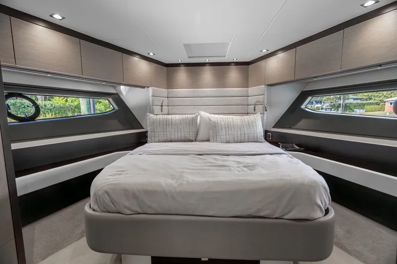 Slide: The Image of Luxurious bathroom in 2019 Sunseeker Manhattan 66 yacht with modern fixtures and elegant design. - 17