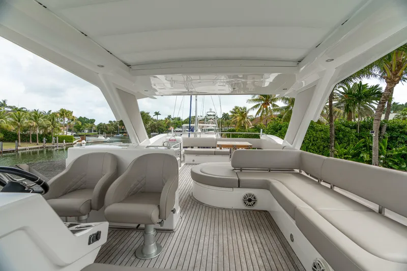 Slide: The Image of Luxurious bathroom in 2019 Sunseeker Manhattan 66 yacht with modern fixtures and elegant design. - 25