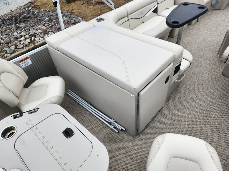 Slide: The Image of 2019 Bennington SX 22 Cruise and Fish interior with seating and storage. - 20